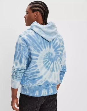 Sweat à Capuche American Eagle AE Bonfire Fleece Tie-Dye Multicolore Homme | ZAU-37308631